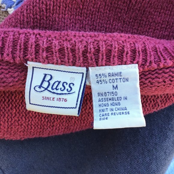 Vintage womens sweater vest M knit patchwork mix pattern button v-neck 80s 90s - Picture 8 of 13